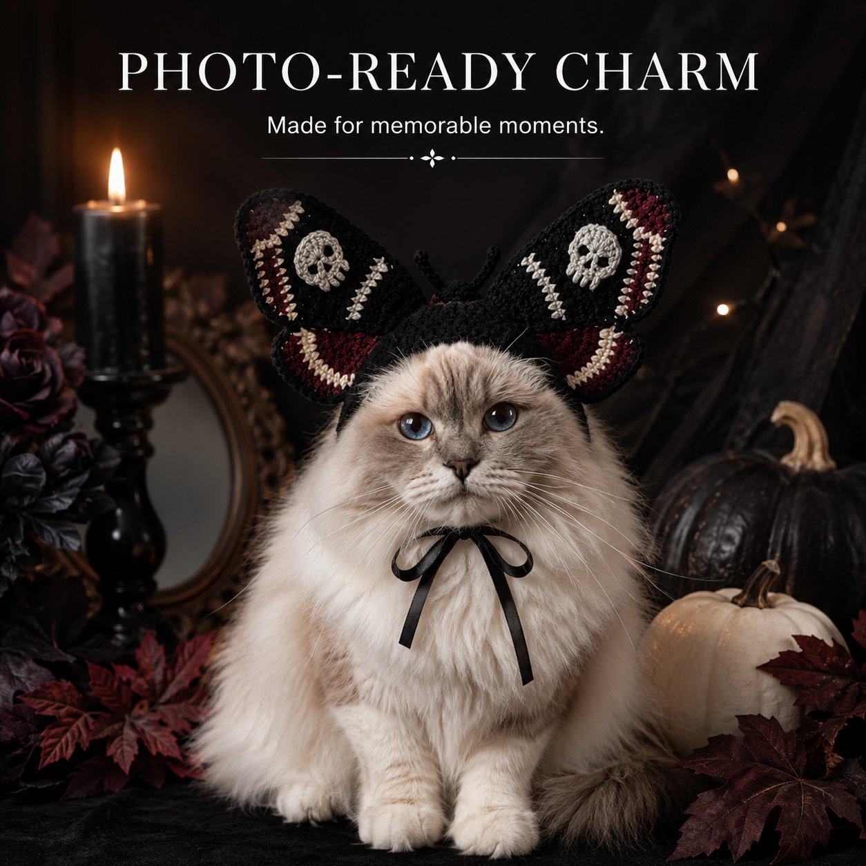 Cat Wearing Gothic Witch Hat
