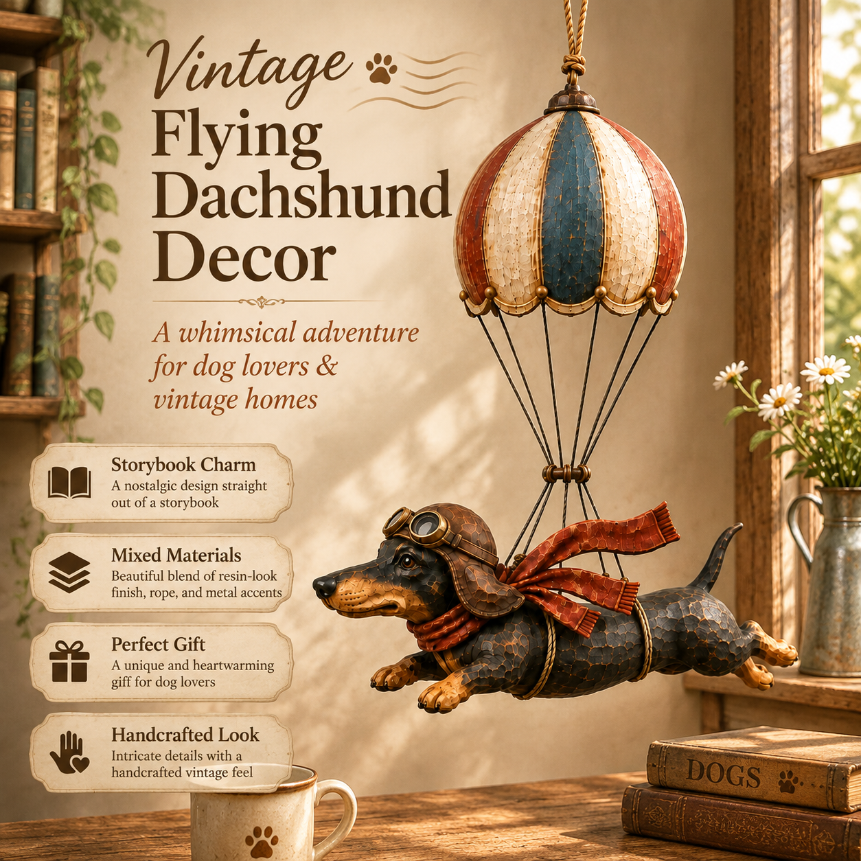 Vintage dachshund decorative figurine