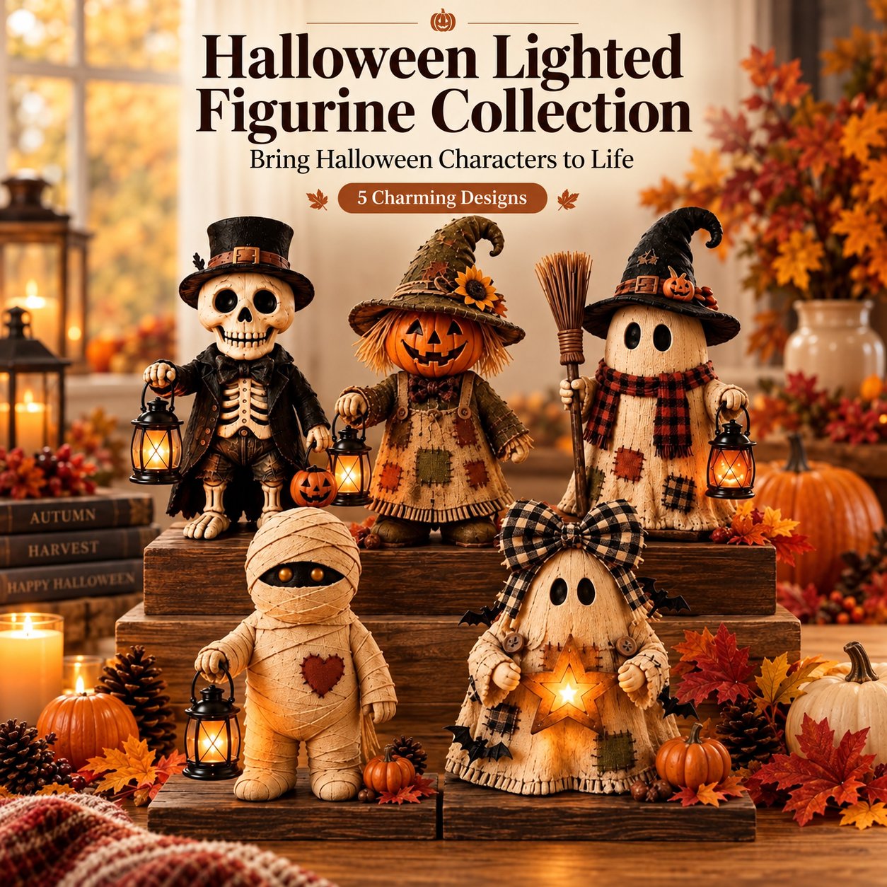 🎃 Light-Up Halloween Figurines – Cute & Spooky Autumn Decorations🎃