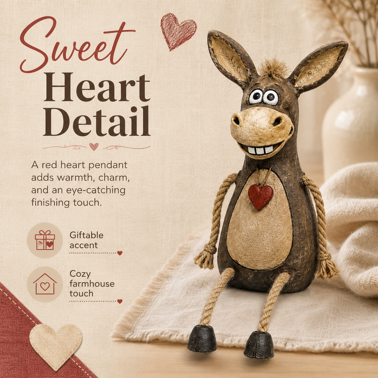 Rustic farmhouse donkey home decor