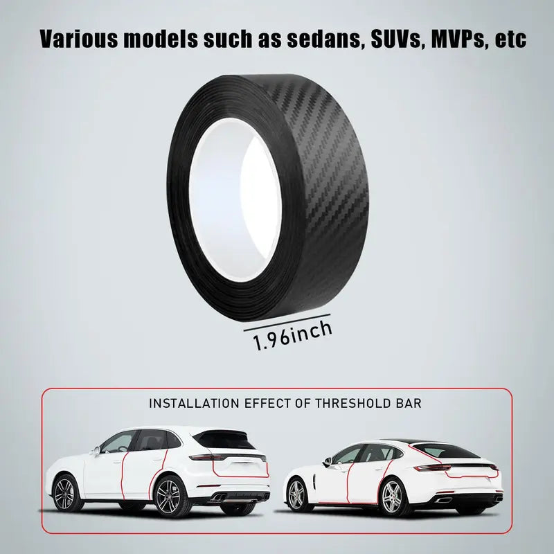 Protective film for car doors – scratch- and impact-resistant 3D carbon fibre vinyl film, self-adhesive backing
