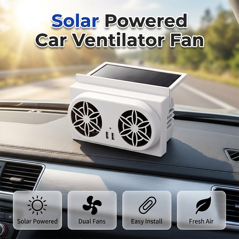 ☀️🚗Get 50% off now🔥Solar-powered car fan – Cool down your car without draining the battery.