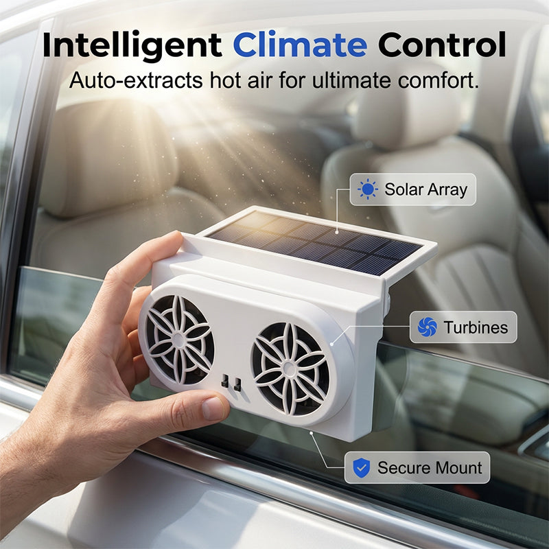 ☀️🚗Get 50% off now🔥Solar-powered car fan – Cool down your car without draining the battery.