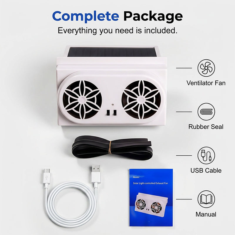 ☀️🚗Get 50% off now🔥Solar-powered car fan – Cool down your car without draining the battery.