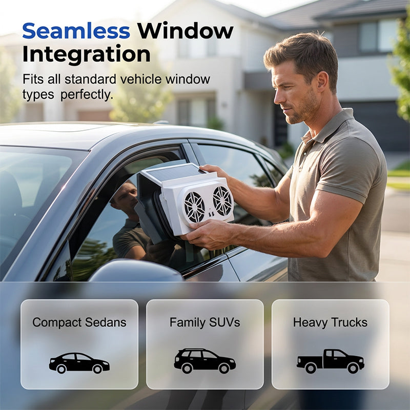 ☀️🚗Get 50% off now🔥Solar-powered car fan – Cool down your car without draining the battery.