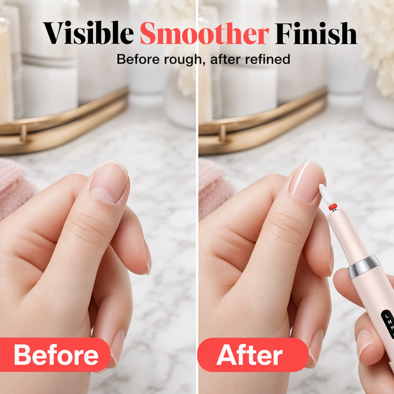 Cordless electric nail file with charging station