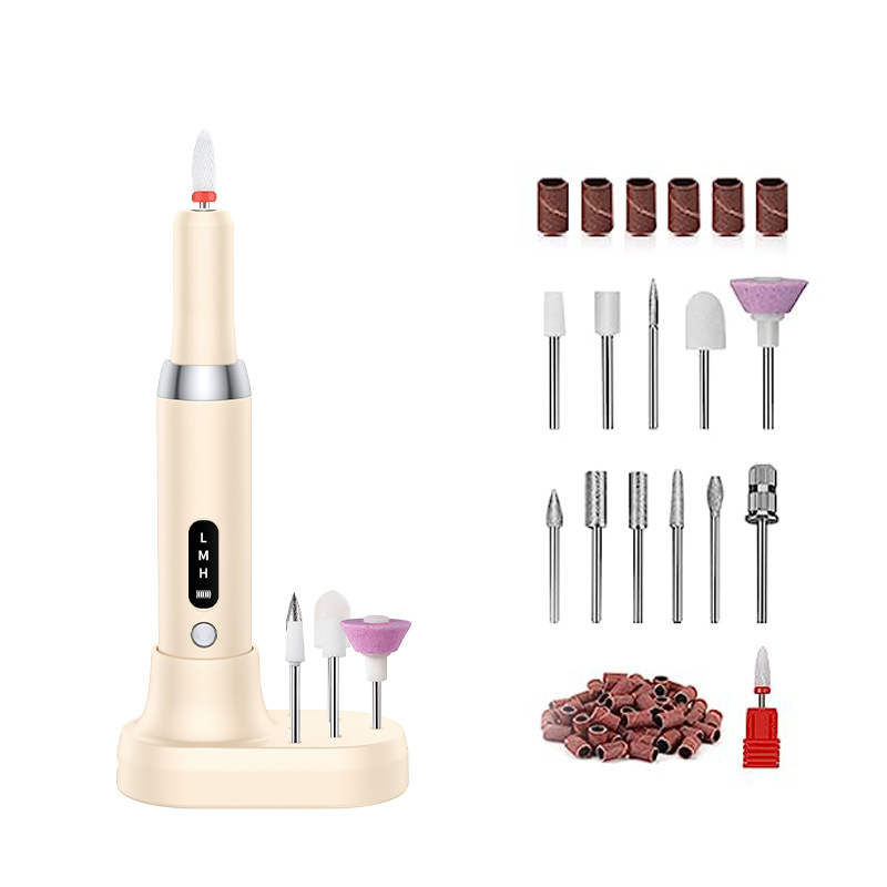 Cordless electric nail file with charging station