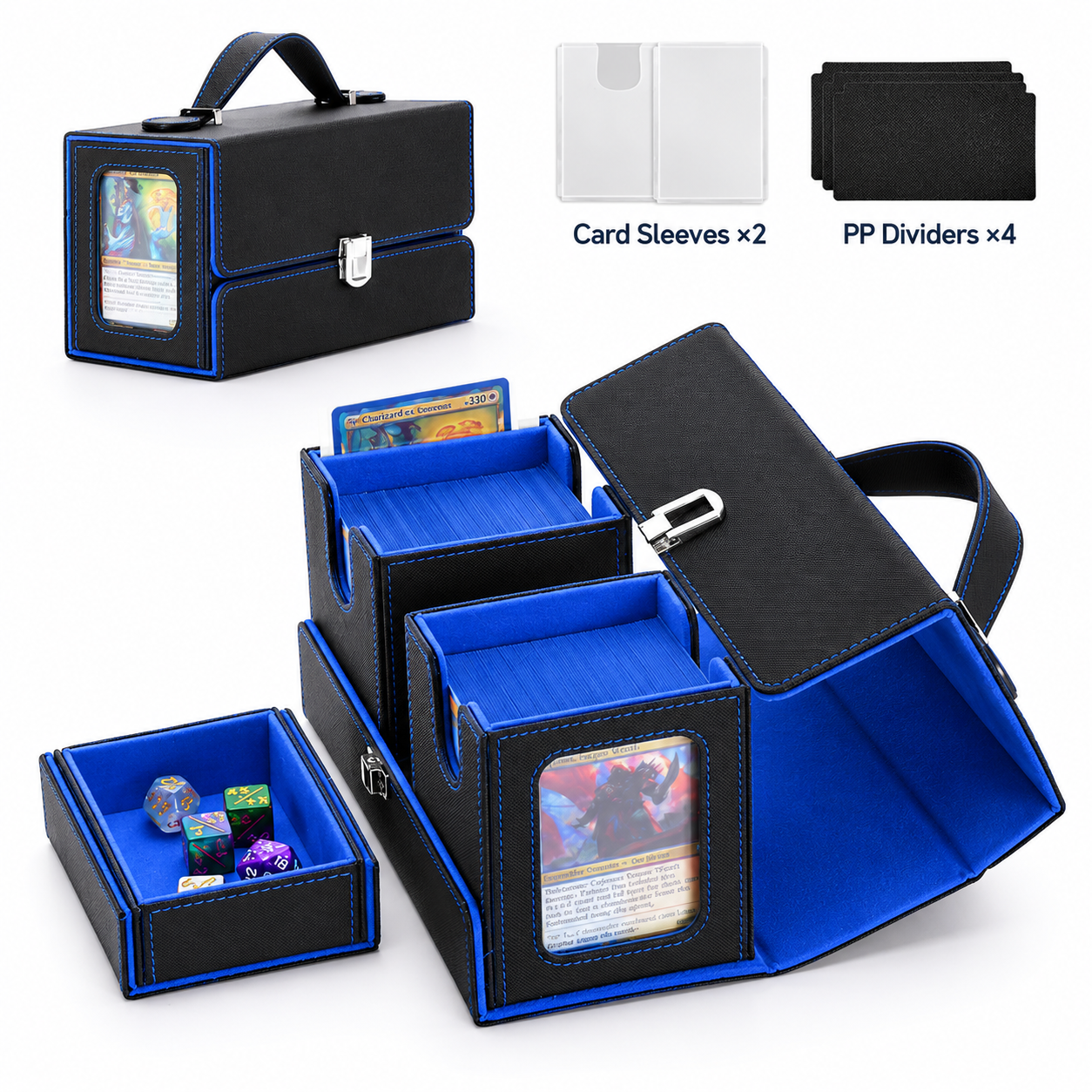 Premium Portable PU Leather Trading Card Storage Box