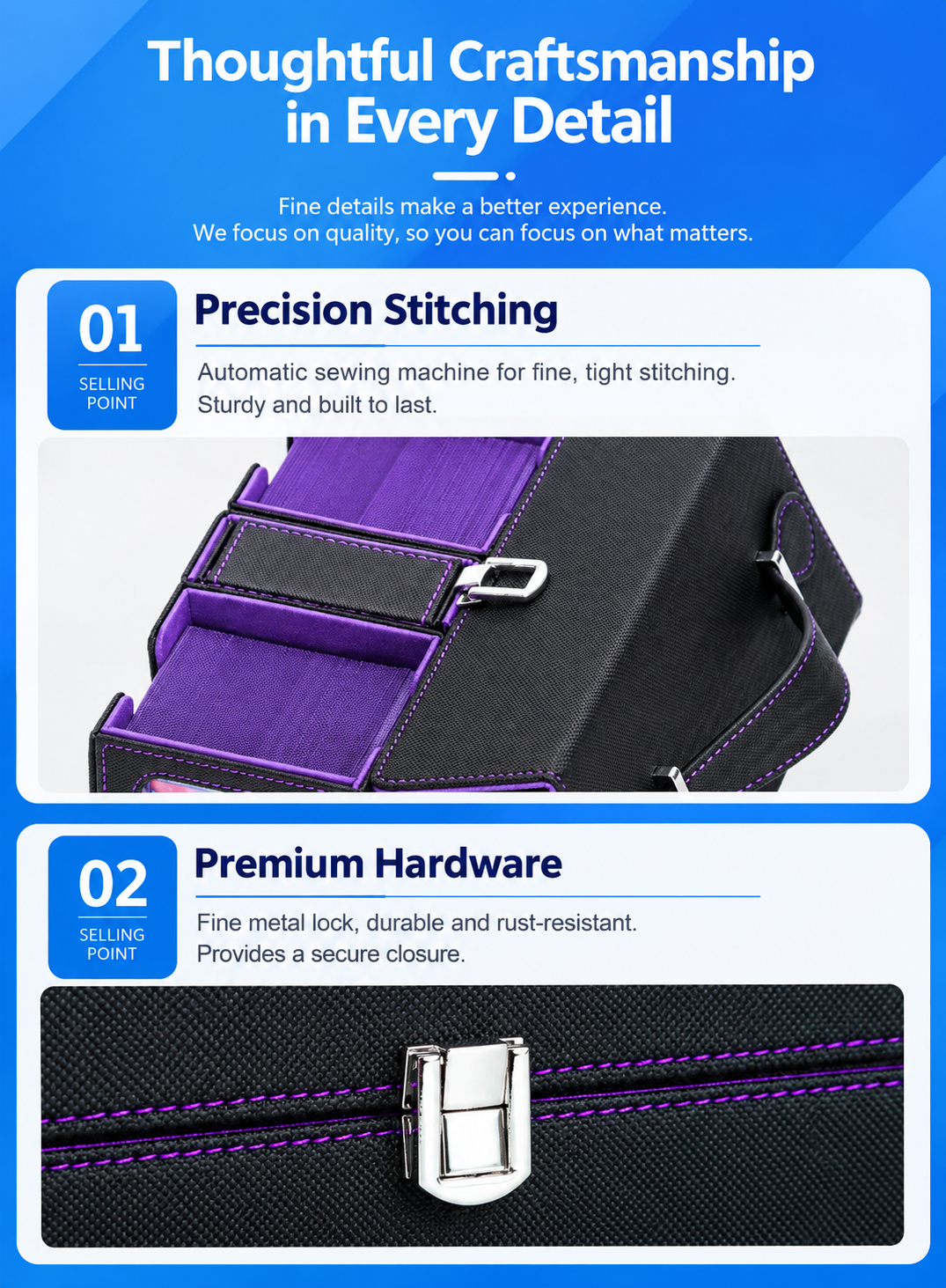 Premium Portable PU Leather Trading Card Storage Box