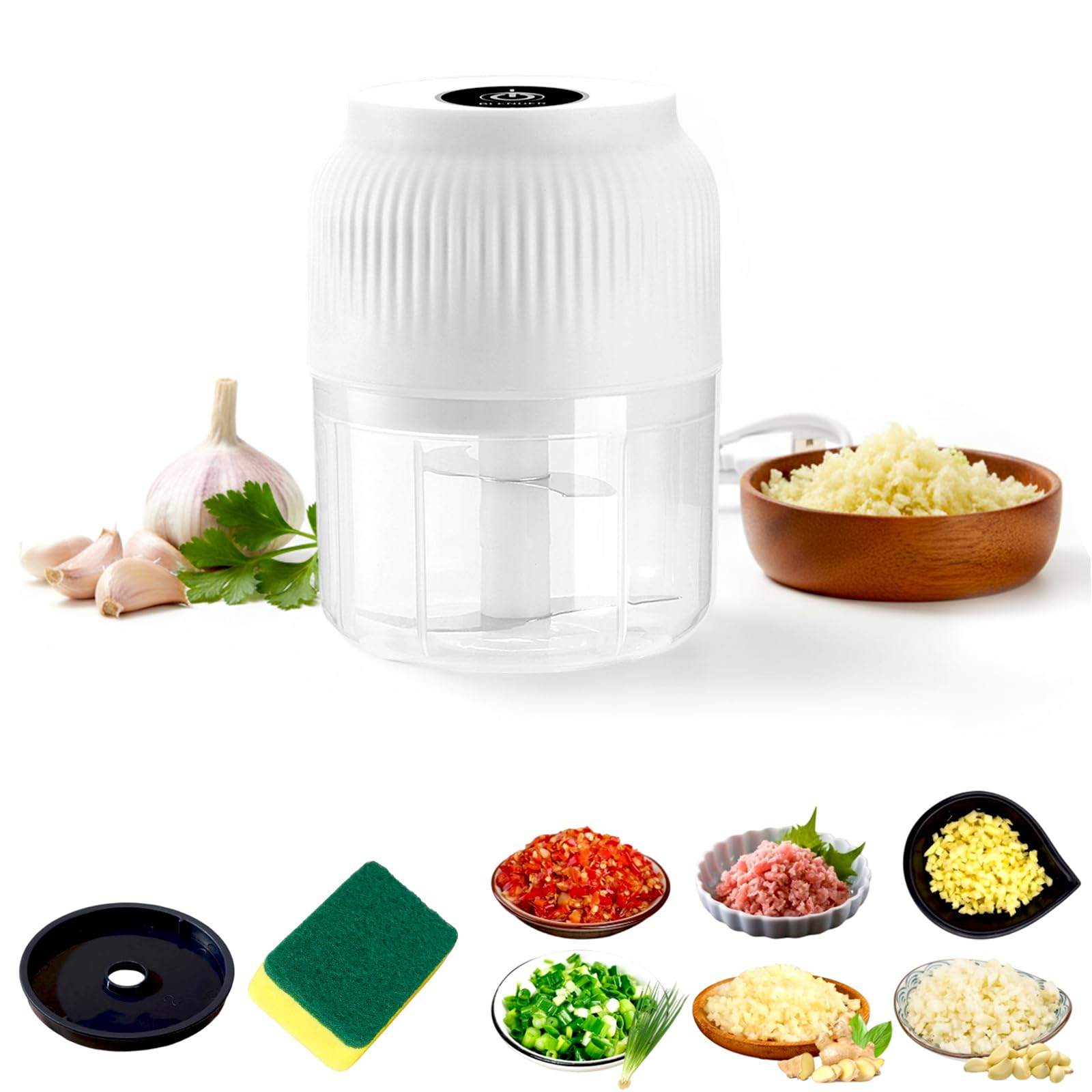 🧄 Electric Garlic Chopper – Mince Garlic in Seconds, No More Stinky Hands or Teary Eyes ⚡🔪