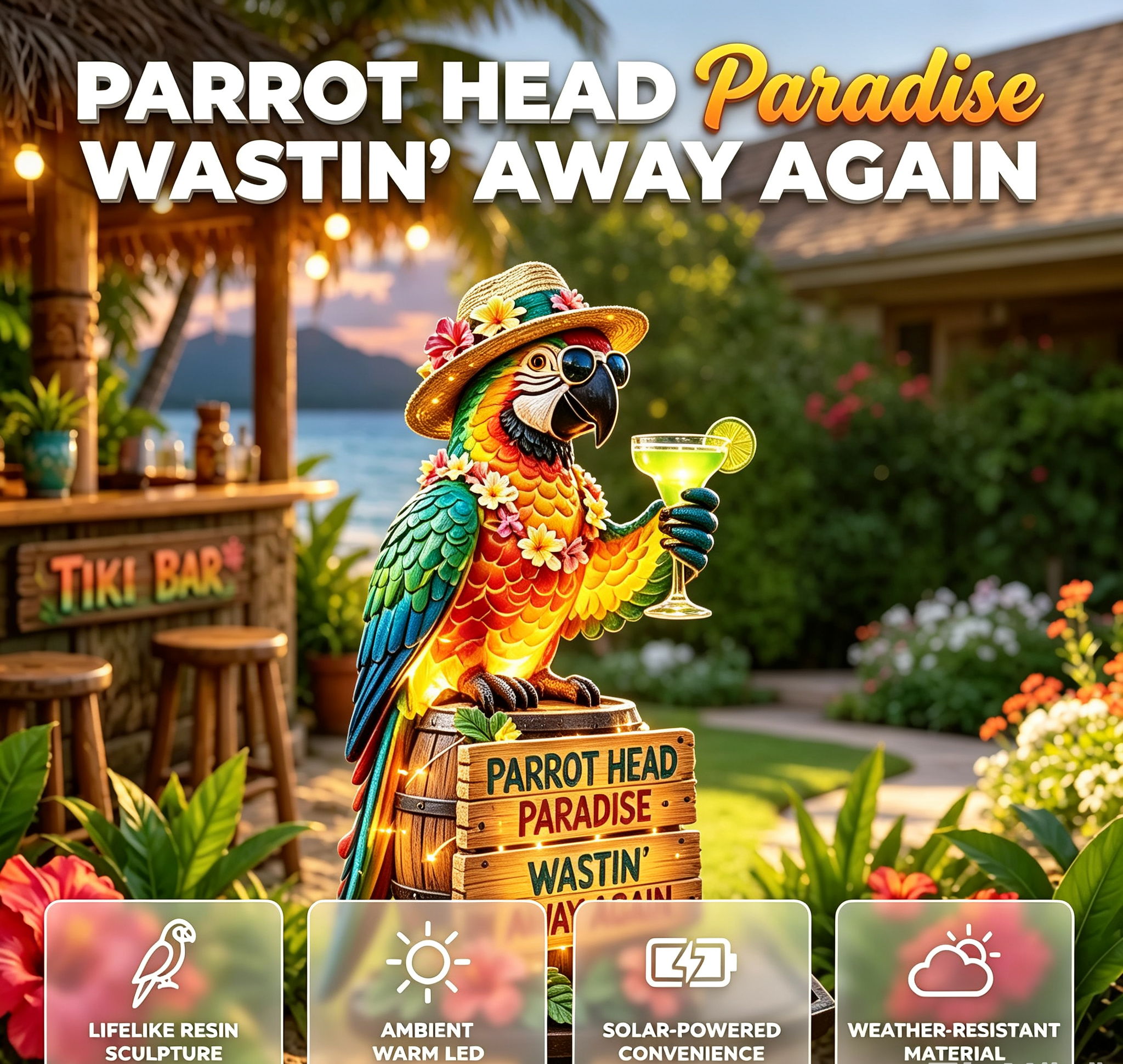 🔥Last Day 70% OFF🔥 - 🌴 Solar-Powered Parrot Garden Light