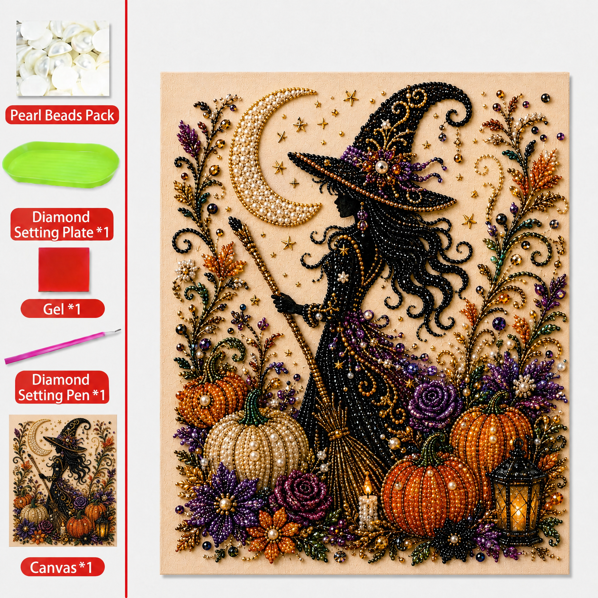 🔥 Last Day 43% OFF 👻✨ Halloween Pearl Art DIY Kit | Mix & Match Styles