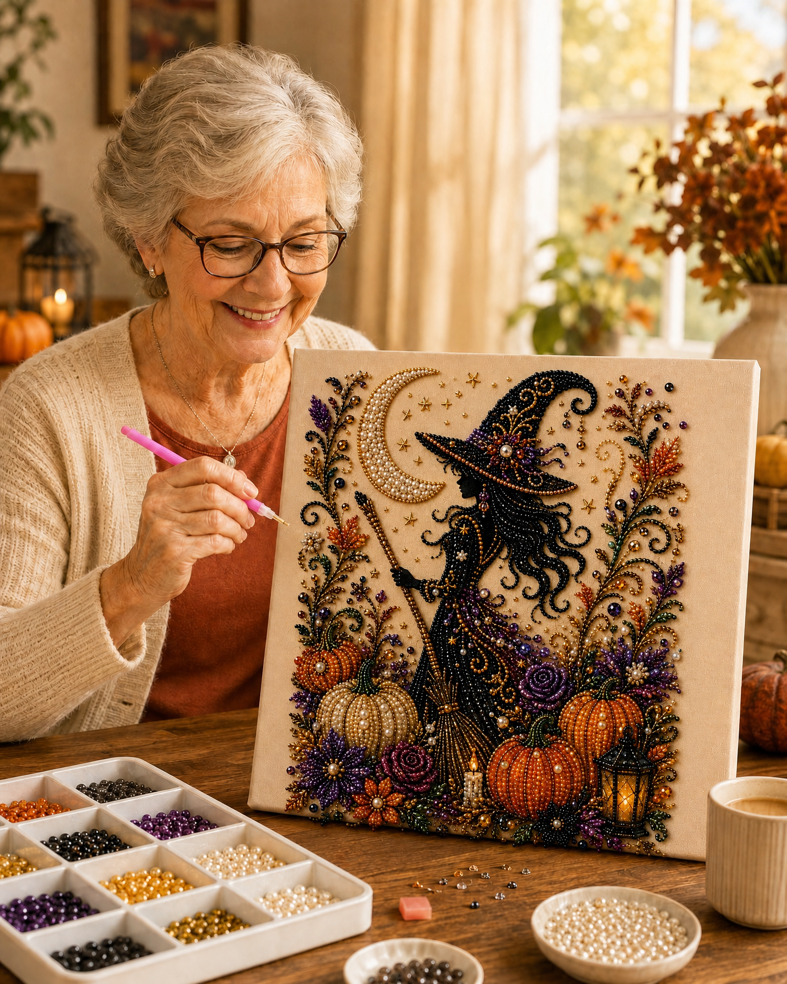 🔥 Last Day 43% OFF 👻✨ Halloween Pearl Art DIY Kit | Mix & Match Styles