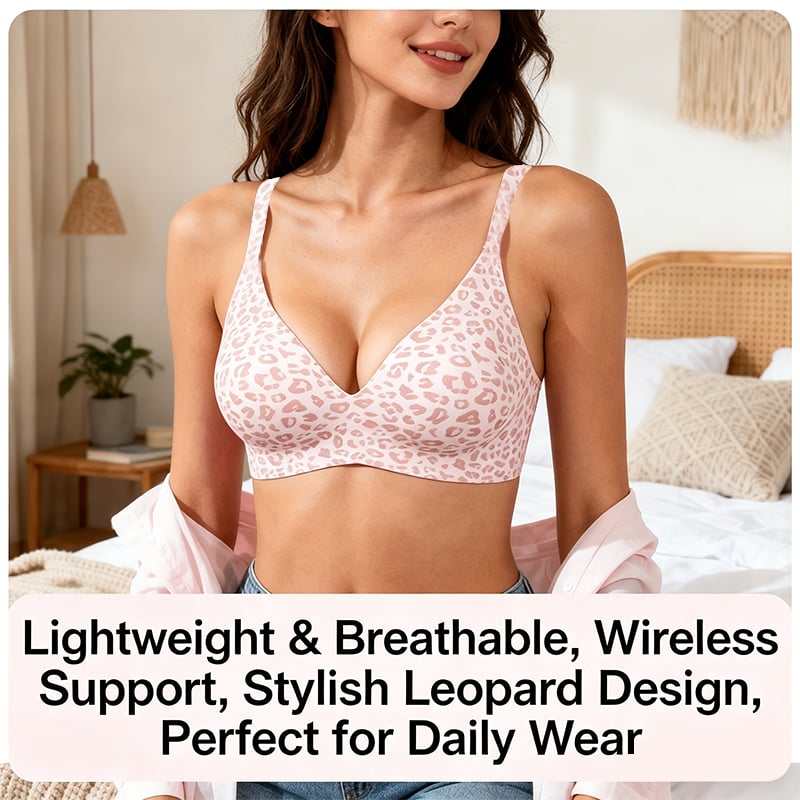 🔥🔥Last day🎉Buy More Save More 🔥Super Firming Leopard Print Jelly  Bra | Women Wirefree Bras 👍