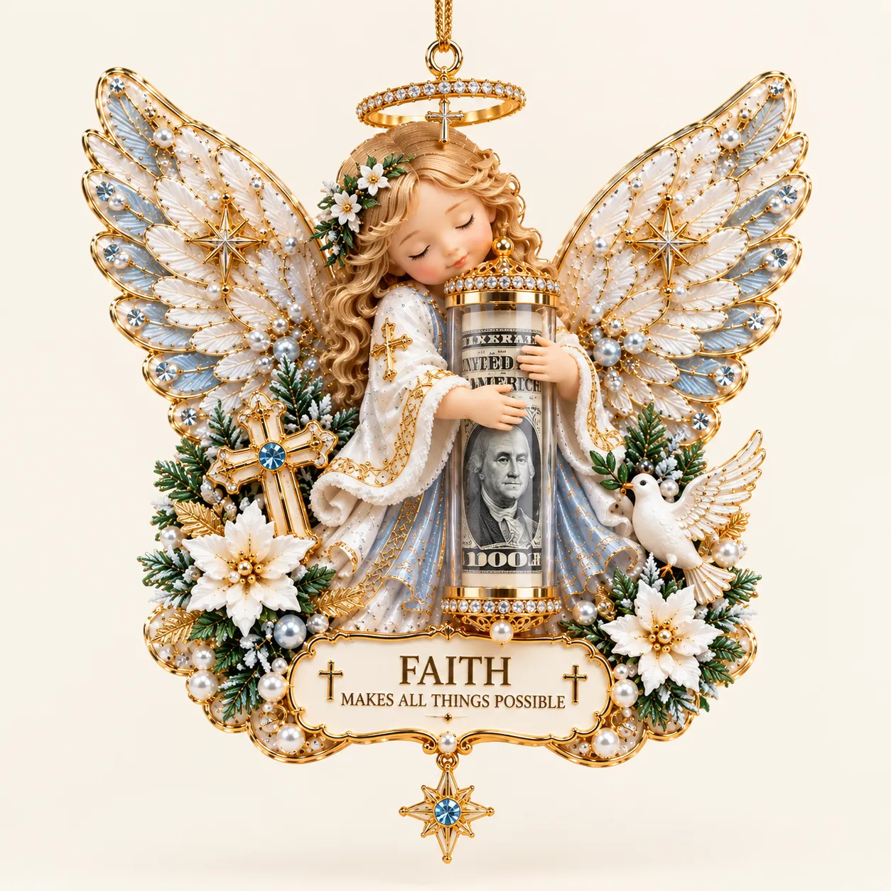👼 💵3D Angel Christmas Cash Gift Ornament — ✨Turn Cash Into a Christmas Surprise
