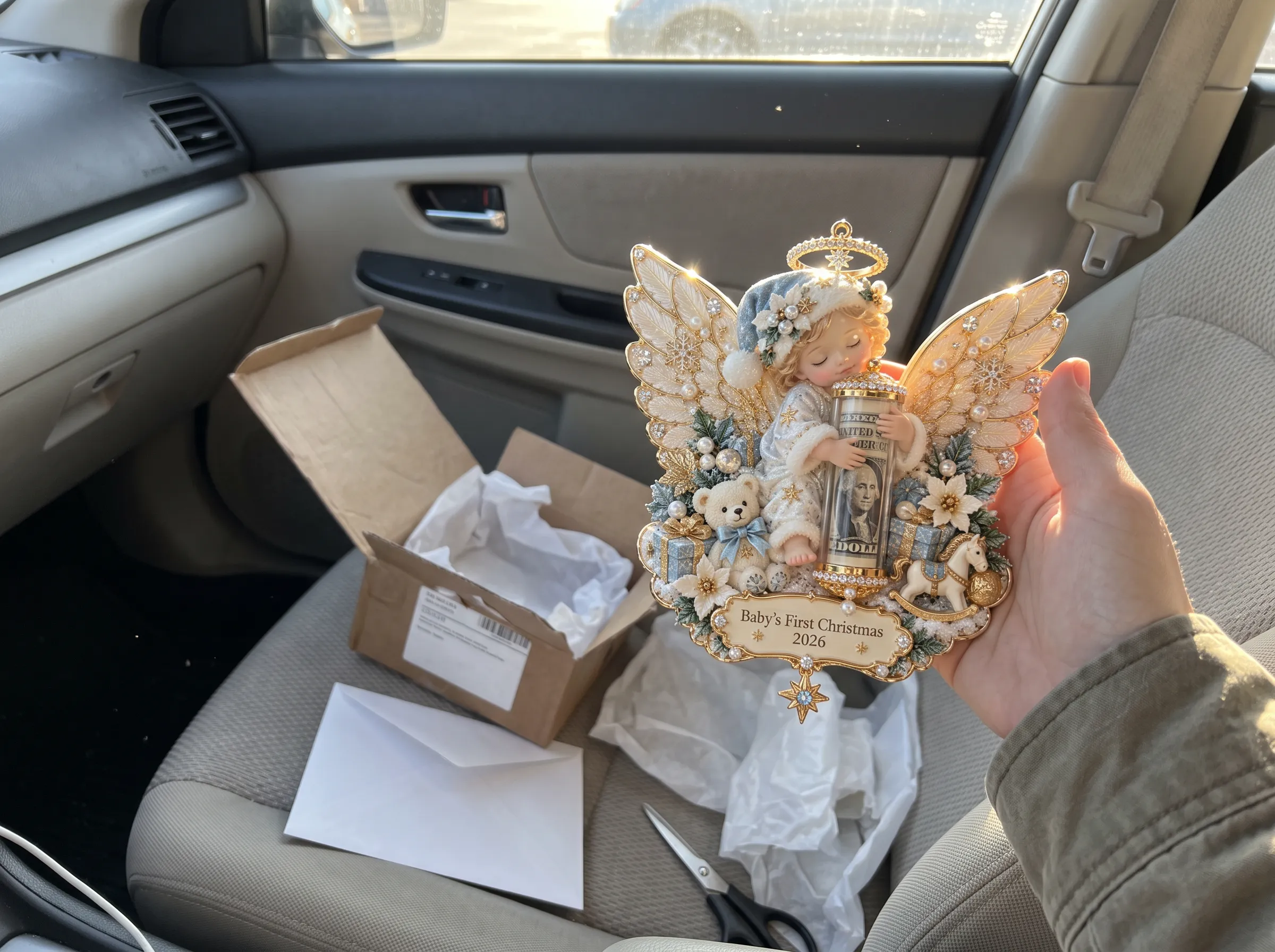 👼 💵3D Angel Christmas Cash Gift Ornament — ✨Turn Cash Into a Christmas Surprise