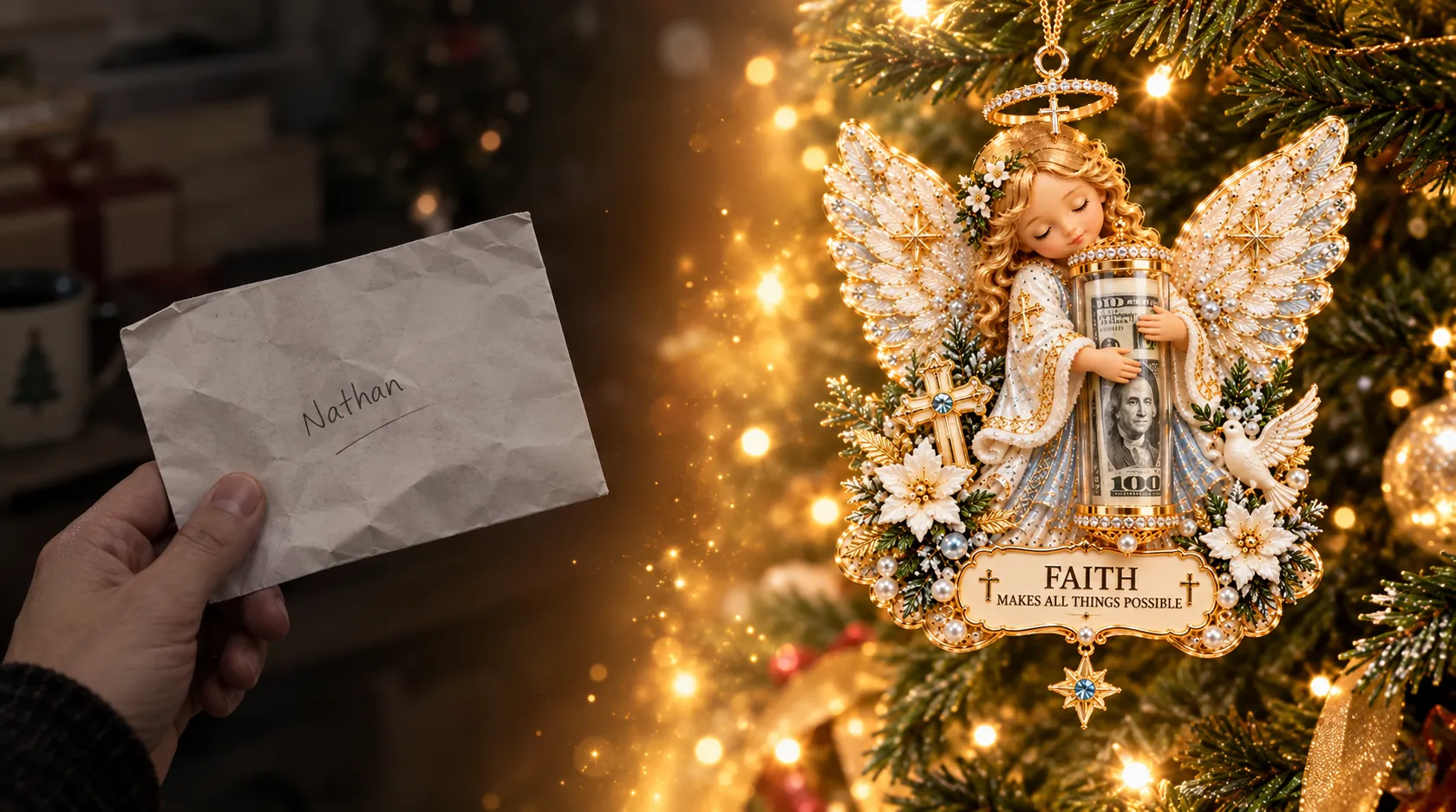 👼 💵3D Angel Christmas Cash Gift Ornament — ✨Turn Cash Into a Christmas Surprise