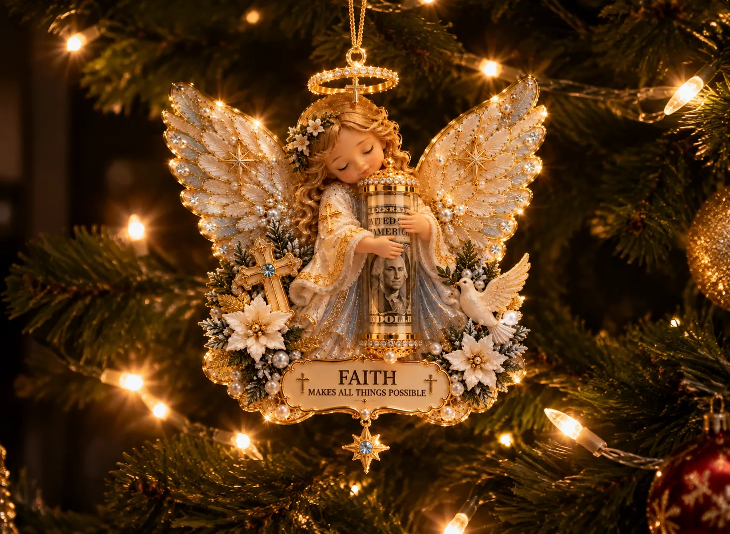 👼 💵3D Angel Christmas Cash Gift Ornament — ✨Turn Cash Into a Christmas Surprise