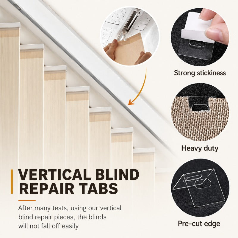 Clear Self-Adhesive Vertical Blind Repair Tabs