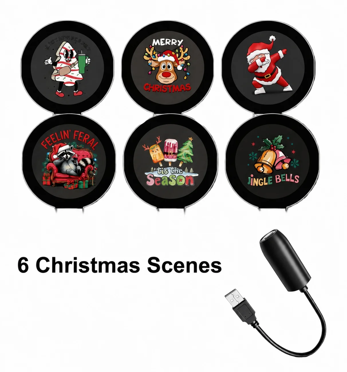 ✨ Plug-&-Play HD Christmas Projector - 6 or 10 Festive Scenes
