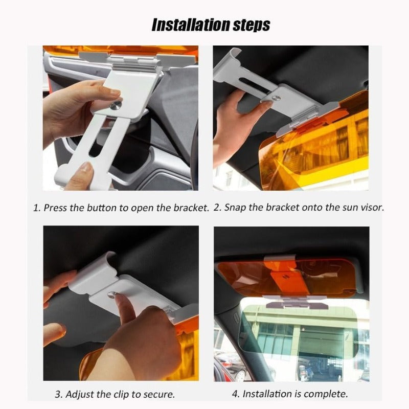 HD Anti-Glare Car Sun Visor Extender – Day & Night