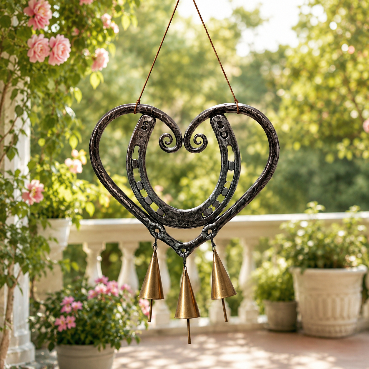 💥LAST DAY 60% OFF🔥Hand Forged Horseshoe Heart Wind Chime ❤🐎