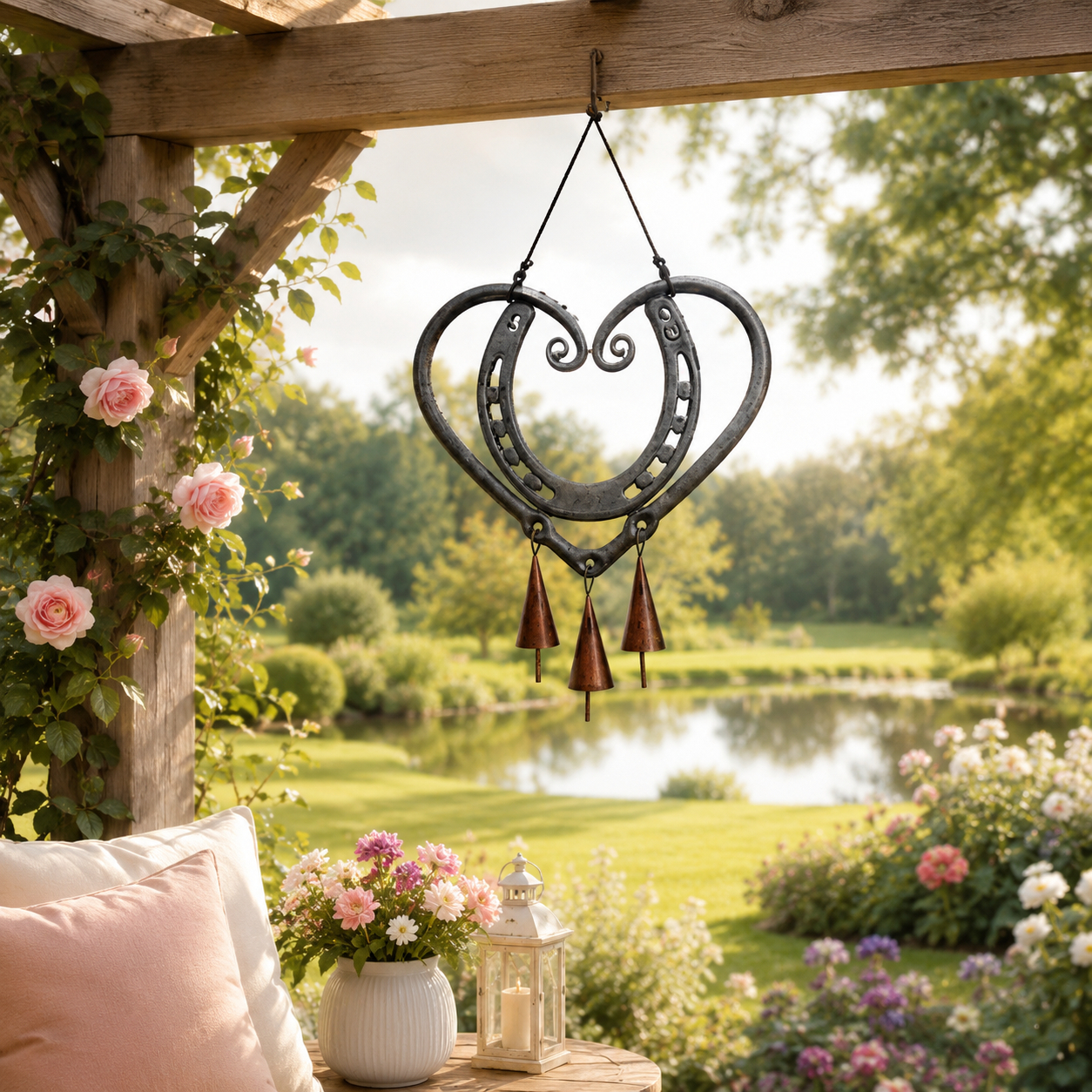 💥LAST DAY 60% OFF🔥Hand Forged Horseshoe Heart Wind Chime ❤🐎