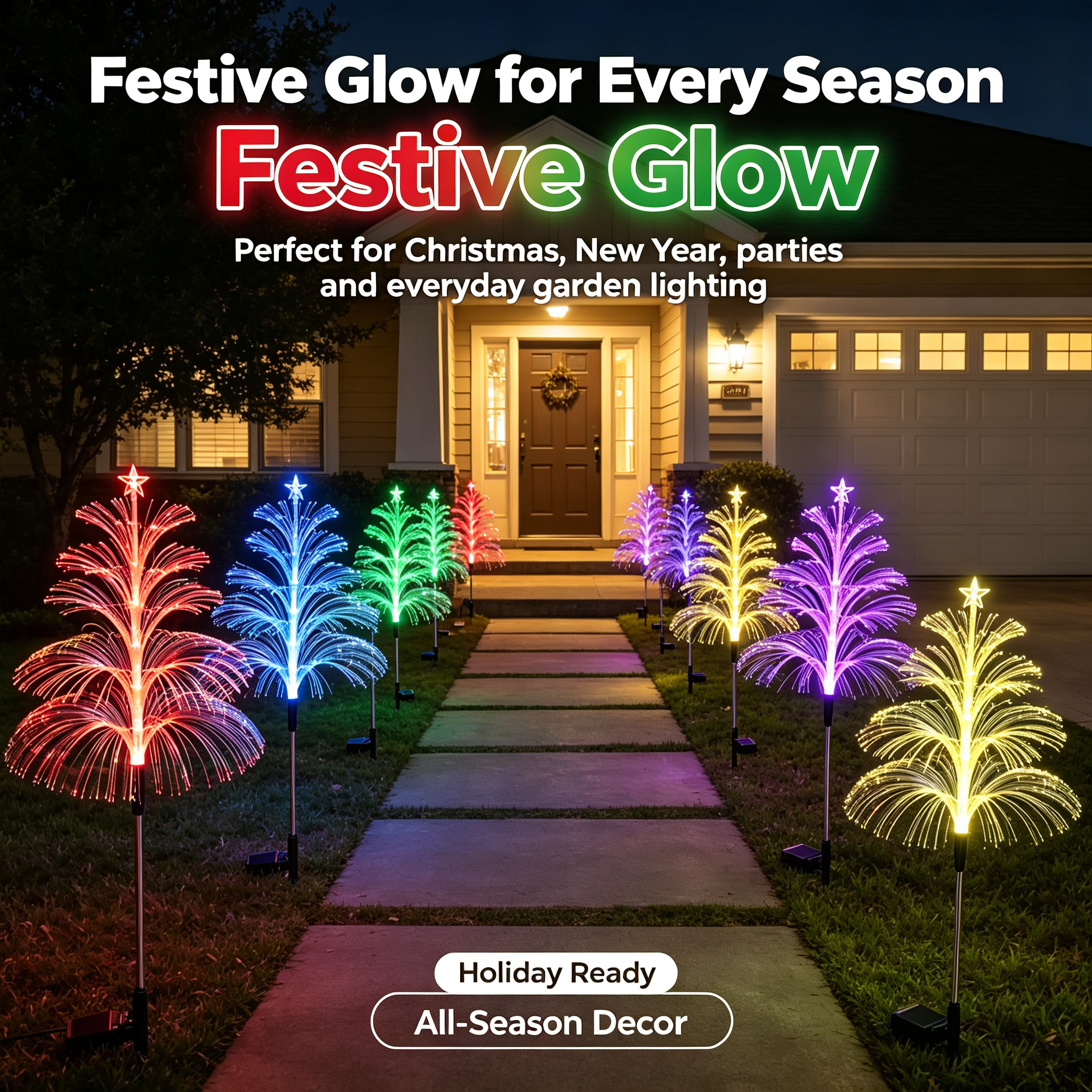 Seven Colors Gradient Solar Christmas Tree Lights