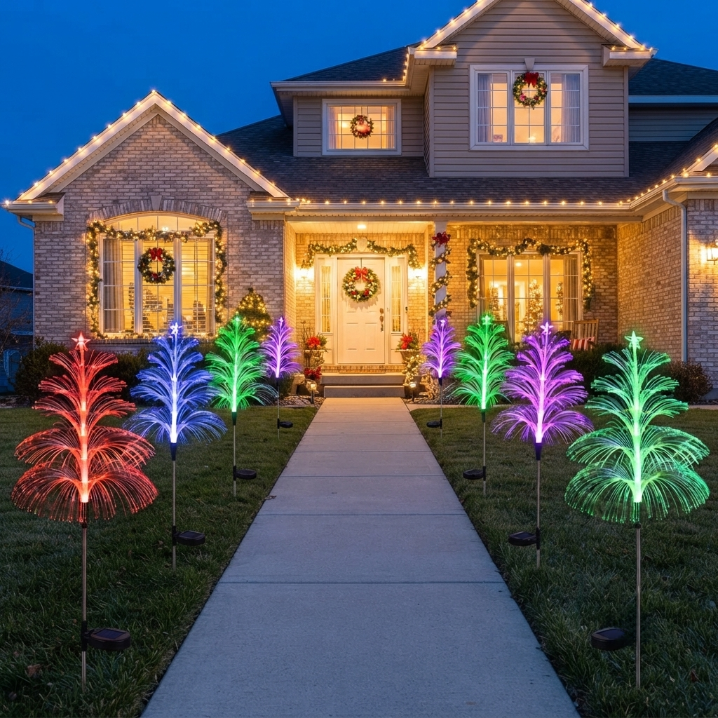 Seven Colors Gradient Solar Christmas Tree Lights
