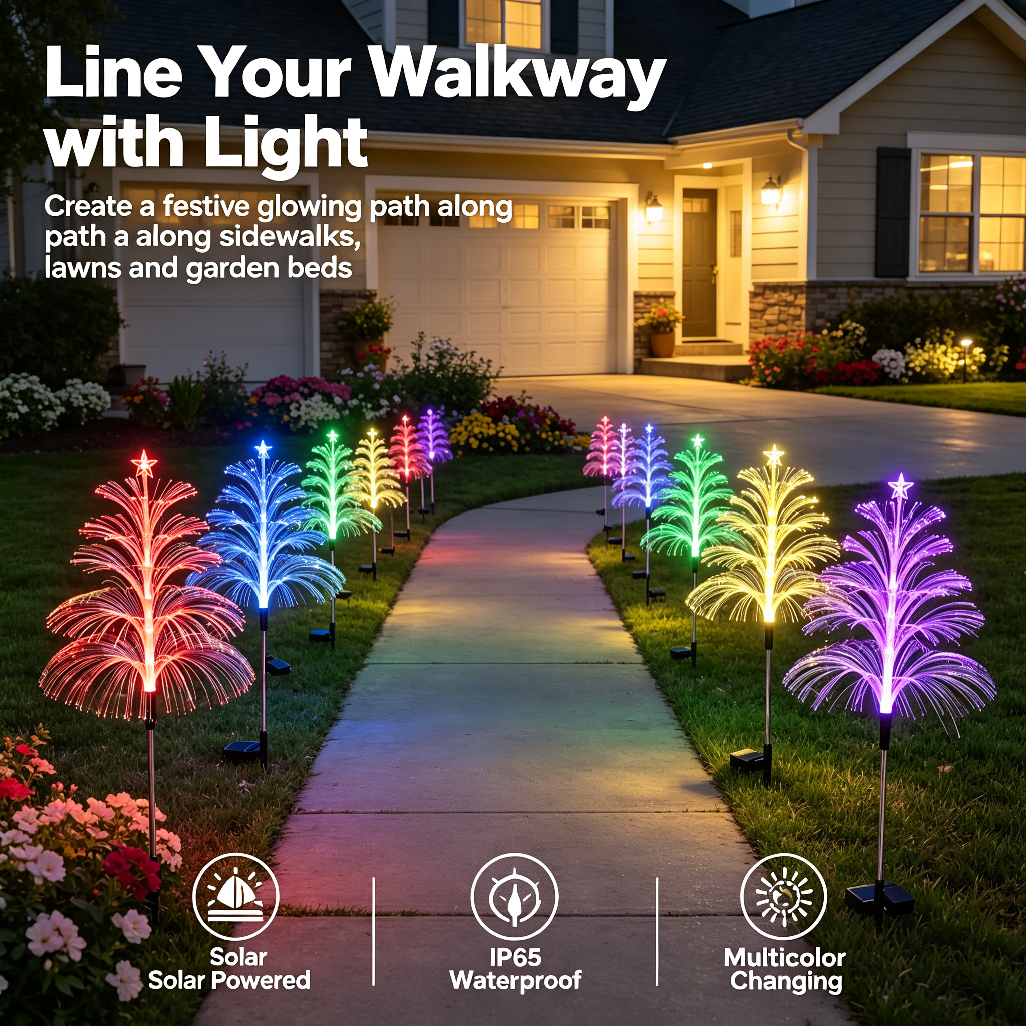 Seven Colors Gradient Solar Christmas Tree Lights