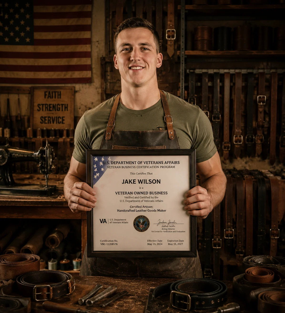 ⚒️Handcrafted by Jake Wilson🔥100% Handmade Full-grain Buffalo Leather Belt