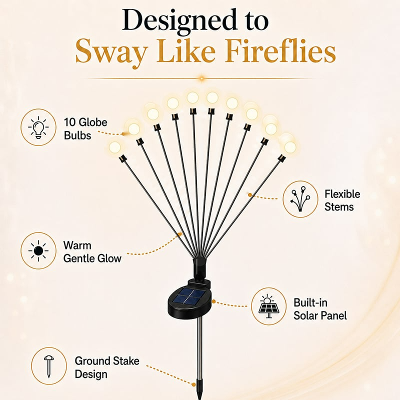SolaBloom: Solar Firefly Garden Stake Lights