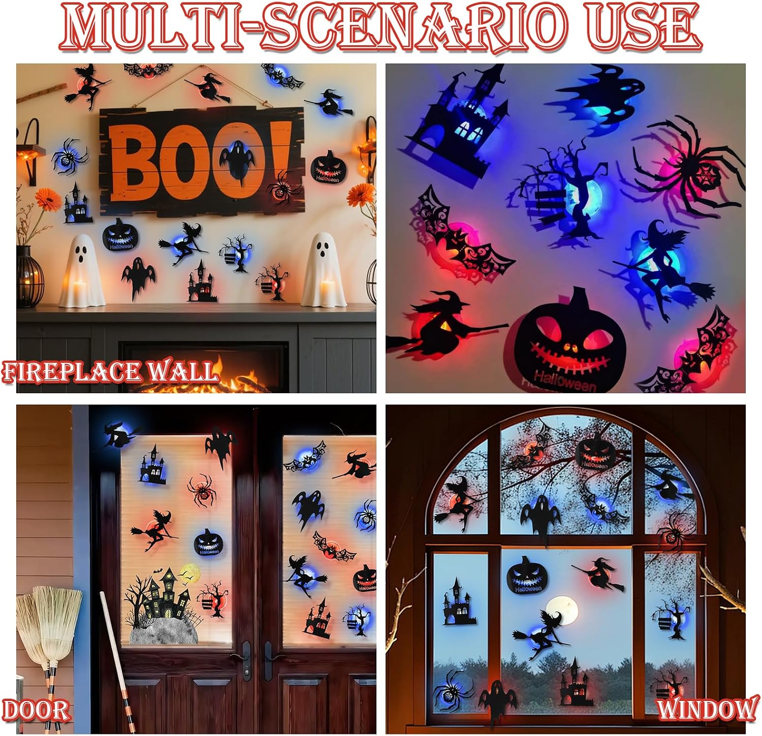 🥳2026 HOT SALE🎃 50% OFF!  Halloween LED Silhouette Wall Light Stickers🌙✨