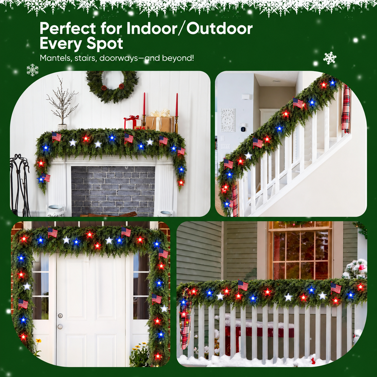 🇺🇸🏆5K+ people purchased it in the past week.🎄 Pre-lit Christmas Cedar Garland