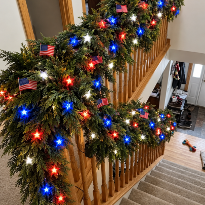 🇺🇸🏆5K+ people purchased it in the past week.🎄 Pre-lit Christmas Cedar Garland