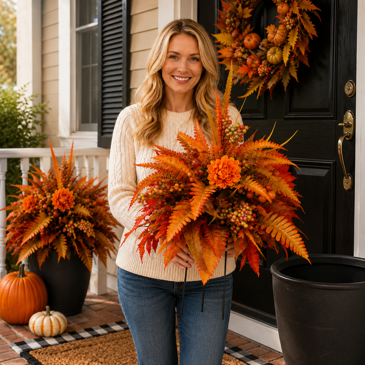 🍂Autumn Harvest Floral Garden Stake Arrangement