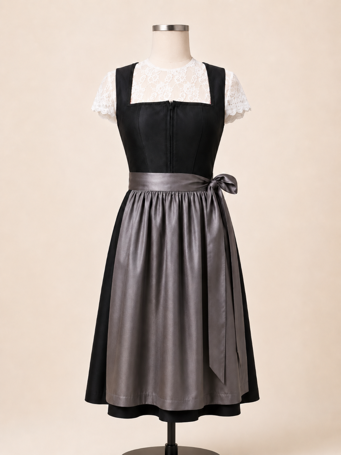 Dirndl Damen midi Trachtenkleid Trachtenmode Trachtenrock Kleid inkl. Dirndlbluse Dirndlschürze 3 teilig für Oktoberfest