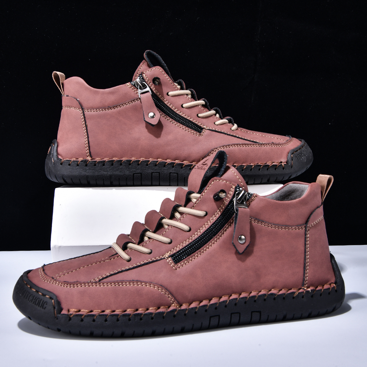 ⏰LAST DAY-70% OFF🛒Men's Outdoor Casual Leather Boots – Comfortable for Walking & Driving