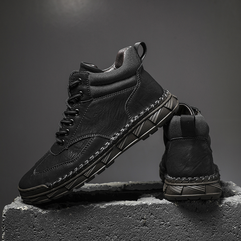⏰LAST DAY-70% OFF🛒Men’s Outdoor Leather Boots – -, Arch Support, Lightweight and Non-Slip for Walking & Driving