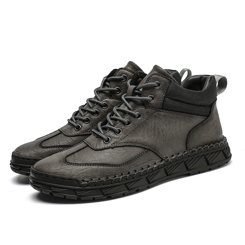 ⏰Limited Time Sale 70% OFF - Men's Handmade Leather Boots - Wide Toe Arch Support Aankle Support
