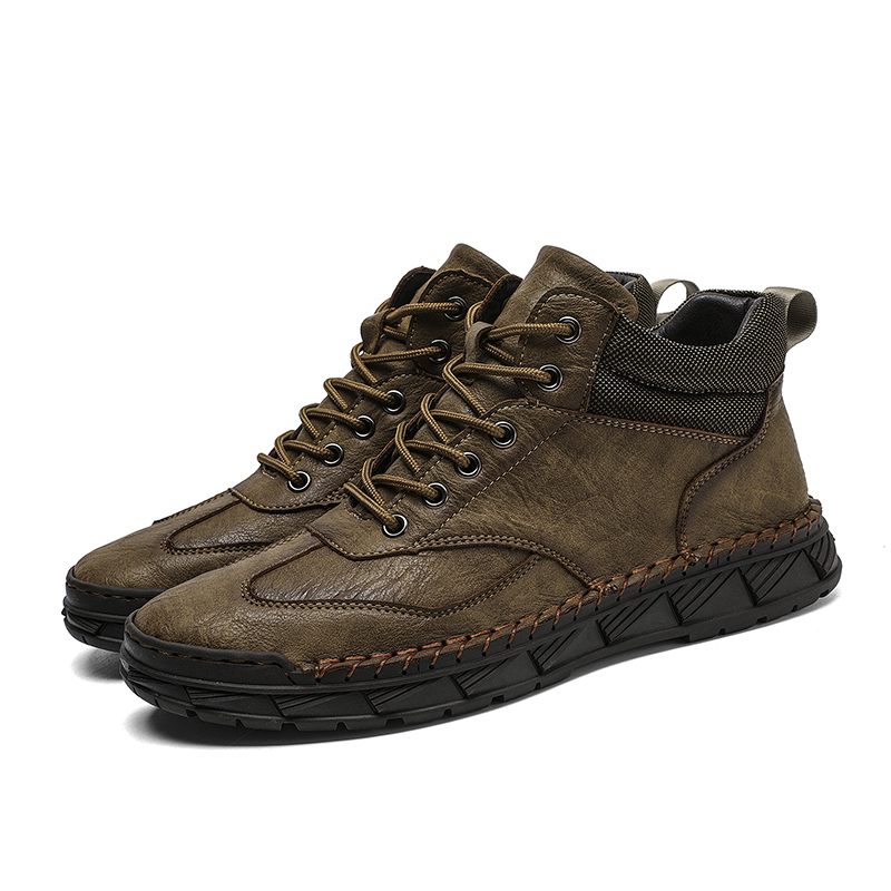 ⏰Limited Time Sale 70% OFF - Men's Handmade Leather Boots - Wide Toe Arch Support Aankle Support