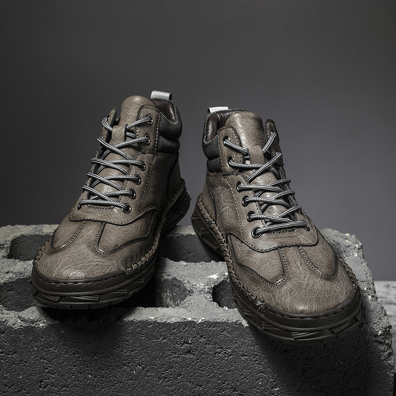 ⏰LAST DAY-70% OFF🛒Men’s Outdoor Leather Boots – -, Arch Support, Lightweight and Non-Slip for Walking & Driving