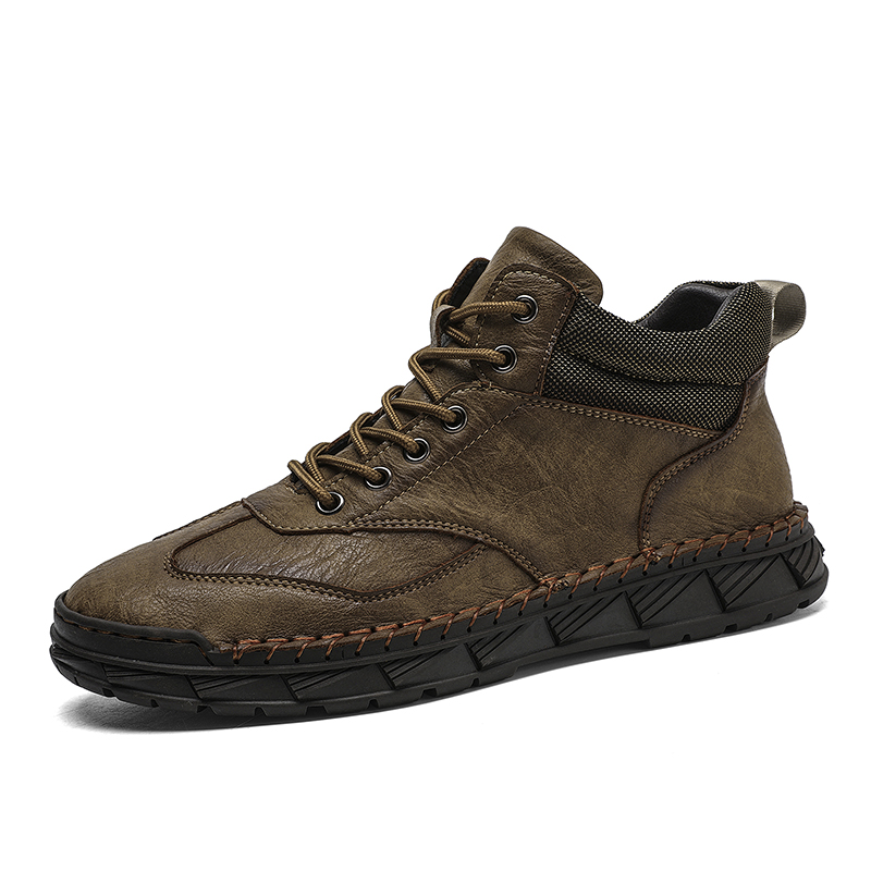 ⏰LAST DAY-70% OFF🛒Men’s Outdoor Leather Boots – -, Arch Support, Lightweight and Non-Slip for Walking & Driving