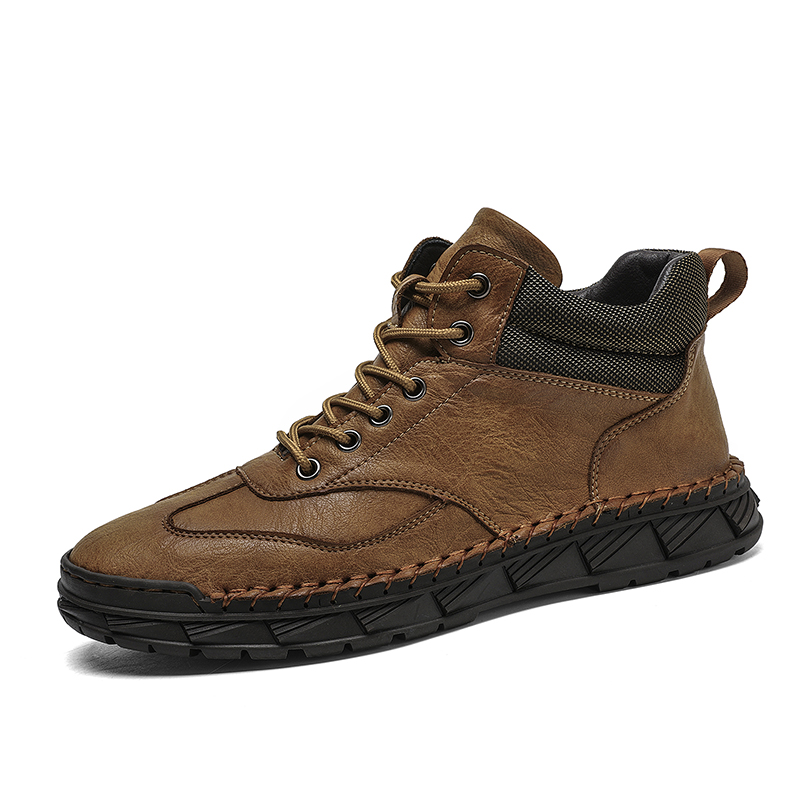 ⏰LAST DAY-70% OFF🛒Men’s Outdoor Leather Boots – -, Arch Support, Lightweight and Non-Slip for Walking & Driving