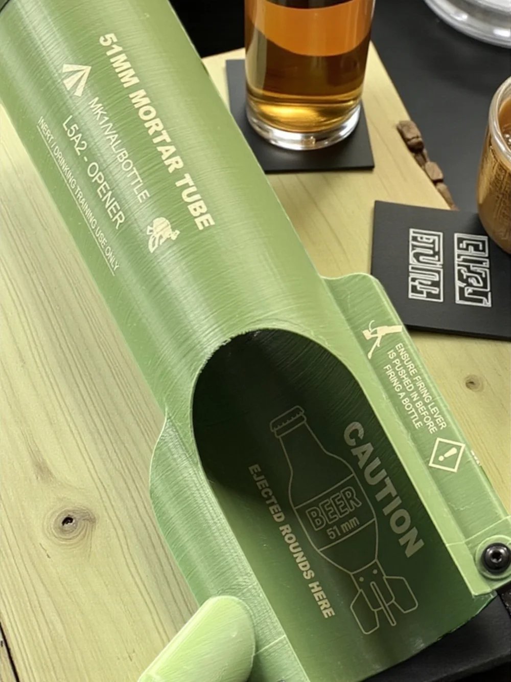 🔥LAST DAY 59% OFF🔥-🚀 51mm Beer Bottle Mortar Bottle Opener 🍻– Novelty Cap-Launching Desk & Bar Accessory🔥