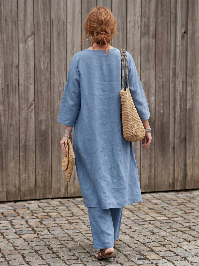 Onyx | Loose Tunic Top Wide Leg Pant Set
