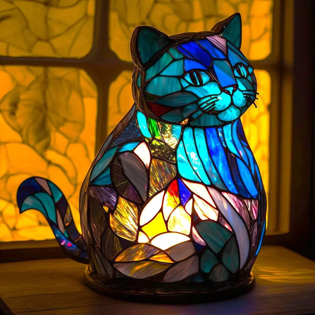 Animal Table Stained Night Surfaces Retro Desk Lights Lamp Decoration Xmas  Gift