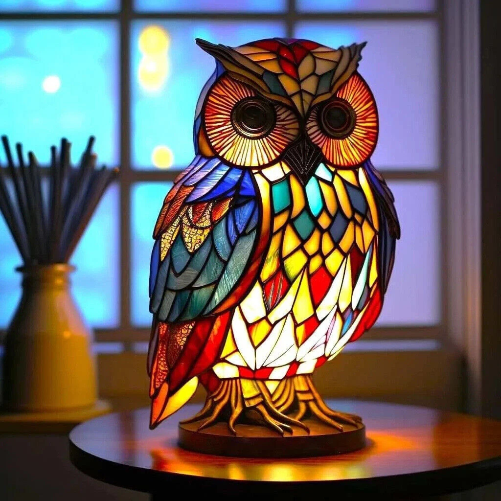 Animal Table Stained Night Surfaces Retro Desk Lights Lamp Decoration Xmas  Gift