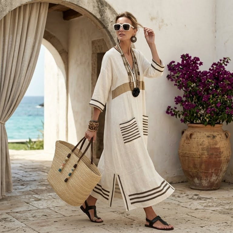 Dalia Atelier™ Vestido Mediterráneo Fluido