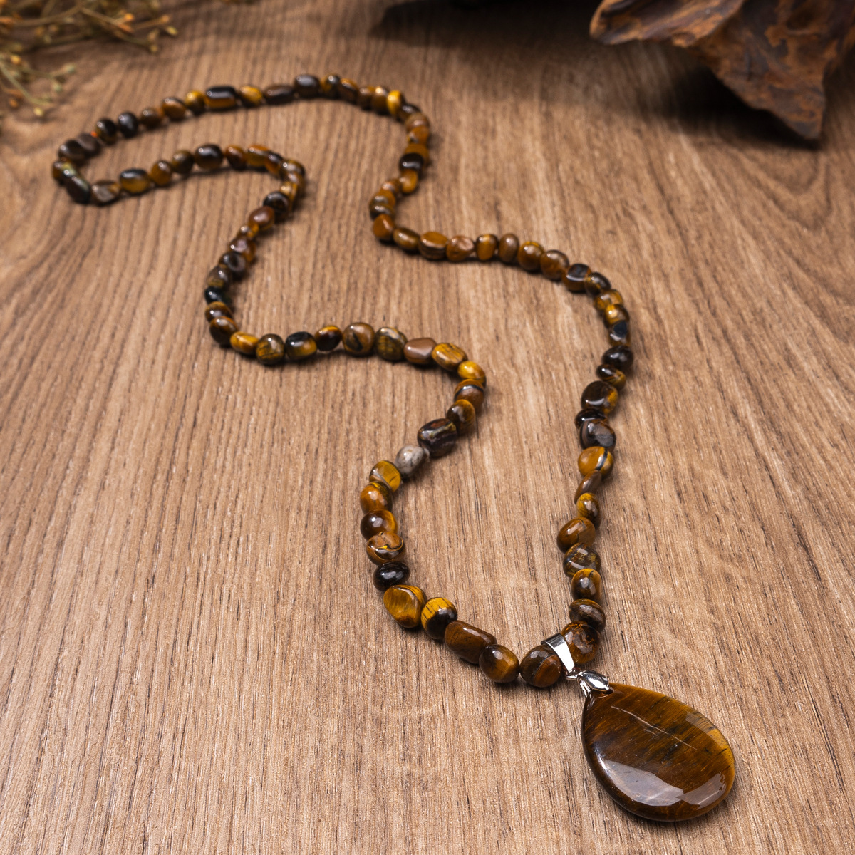 Natural Amazonite Stone Teardrop Healing Balance Meditation Pendant Necklace